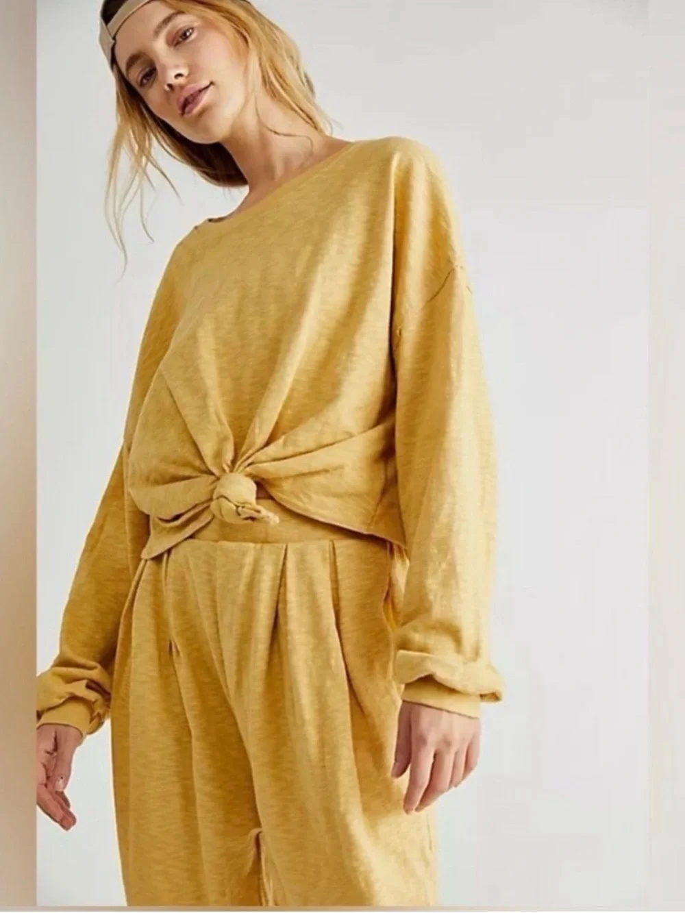 FP Beach Set Culver City Co-Ord Matching Pants Top Mustard Yellow Free People